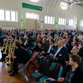 Photo of the public in the packed Festival Hall