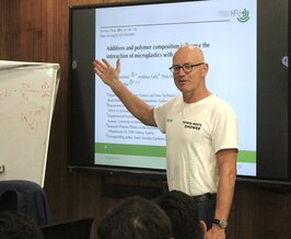 The professor giving a presentation