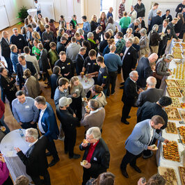 Aerial view of the guests in the Festival Hall