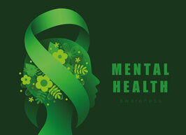 Kongressplakat mit einer Grafik, die einen Kopf zeigt samt Titel Mental Health