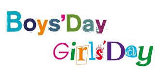 Boys's und Girl's Day mit bunten Buchstaben