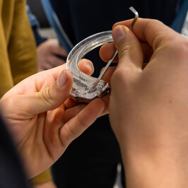 Ein Handschellen-Ring im Detail