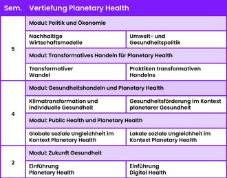 Module von Planetary Health. Informationen aus dem Flyer PDF