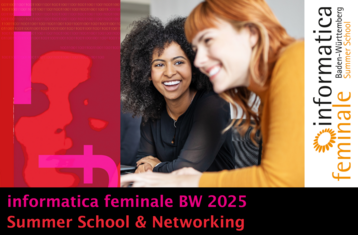 Event poster with date, title and photo of two women