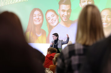 President Bormann addresses the students