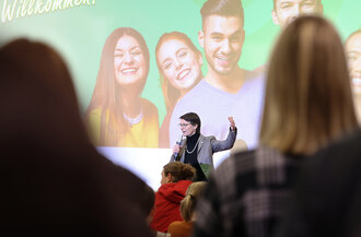 President Bormann addresses the students