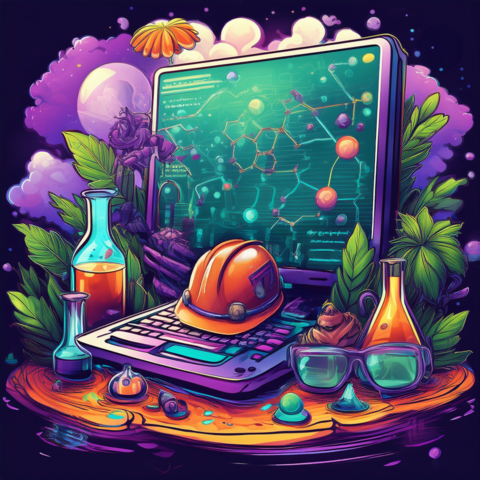 Grafik im Comik-Stil mit an Froschung angelehnten Gegenständen