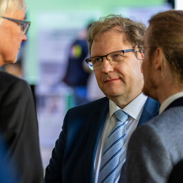 People conversing in the Festival Hall