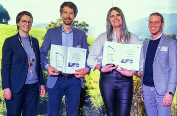 Group photo - award winners with President and Vice-President
