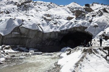 Der Gletscher im Himalaya, aus dem der Ganges entspringt